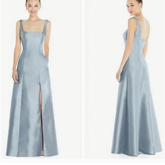 Alfred Sung Sleeveless Square-Neck Princess Line Gown Size 8 - Picture 1 of 12